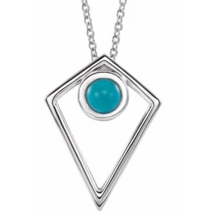 Collar de platino pirámide cabujón turquesa natural 16-18 - Imagen 1 de 3