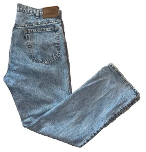 Levis Relaxed Leather Tag Acid Wash Two Horse 38x32 Demin Jeans Made In USA - Bild 1 von 9