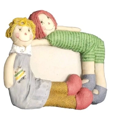  3D Rag Dolls Farmhouse Best Friend Girlfriends Kids Wall Table Picture Frame  - Image 1 of 4