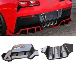 Carbon Fiber Rear Diffuser Lip For 14-19 Chevrolet Corvette Z51 C7 Stingray Fits - Foto 1 di 6