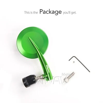 Extremo de barra espejo izquierdo x1 redondo verde para Moto Guzzi V7 III Milano roscado OEM barra Foto 1 de 4