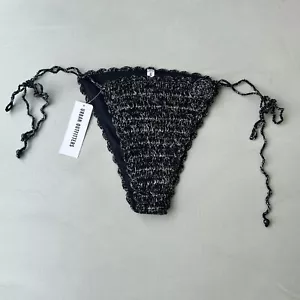 Urban Outfitters Lurex Crochet Bikini Bottoms. Black/Silver. XL. RRP £32 - Picture 1 of 6