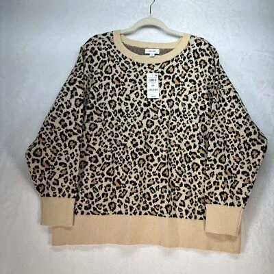 Suéter On 34th Leopardo Para Mujer Talla Grande 2X Pullover Acogedor NUEVO Foto 1 de 4