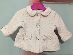 Baby Girls Designer Ted Baker Pink Quilted Tulip Inner Cardigan Jacket 0-3mπ·π· - Picture 1 of 8