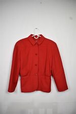 VTG Georgio Armani Red Wool Blend Jacket Blazer Size 10 80s