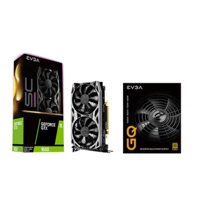 EVGA NVIDIA GeForce GTX 1650 Graphic Card + EVGA 650W GQ 80+ Gold Power Supply - Image 1 of 4