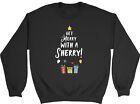 Christmas Xmas Kid Sweatshirt Get Merry with a Sherry Funny Boy Girl Gift Jumper