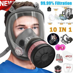 6800 Vollmaske mit Filter Atemschutzmaske Schutzmaske Voll-Gasmaske Lackiermaske - Bild 1 von 20