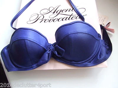 SUJETADOR BIKINI AGENTE PROVOCATEUR AZUL BREE 32D 36C O BRIEF 3 MEDIANO O 4 GRANDE NUEVO CON ETIQUETAS Foto 1 de 4