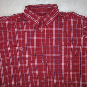 Wrangler Shirt Mens L Red Plaid Rugged Wear Long Sleeve Button Up - Picture 1 of 8