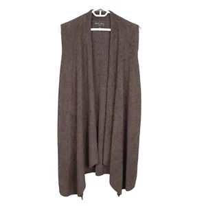 BAREFOOT DREAMS Calypso Vest Size L Brown Bamboo Chic Lite Knit Drape Open Front - Picture 1 of 10