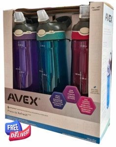 3 x Avex Autospout 709ml Drinks Water Bottles Spill Leak Proof - Picture 1 of 3