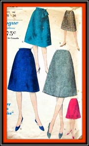 SKIRT Flared Easy Sew Knee Length VOGUE 5321 Vintage 1948 Sewing Pattern Craft - Picture 1 of 5