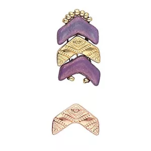 Platillo, abalorio Koudouro-Chevron, 2 piezas, chapado en oro rosa, (cym67) - Imagen 1 de 1