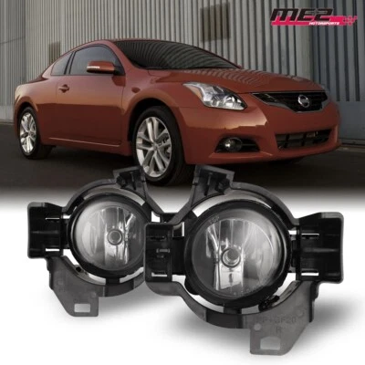 Fog Light PAIR Clear For 2010-2012 Nissan Altima Driving Bumper Lamps Switch Kit - Image 1 of 4