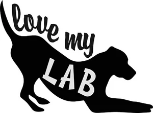 Adesivo vinile Love my Lab - Labrador Retriever - più misure e colori - Foto 1 di 3