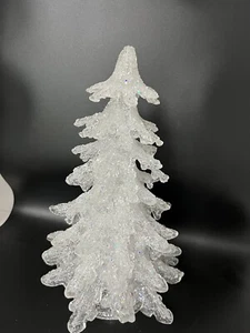 Frosted Glitter Acrylic Tree-shaped Tree Topper Or Figurine Christmas 12 In - Picture 1 of 4