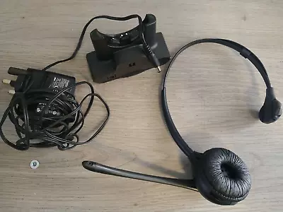 Plantronics WH300 A Over The Head  Headset Wireless + Cradle +EU Adaptor - Image 1 of 4