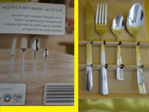 Besteckset 16 teilig für 4 Personen Besteck Set Edelstahl 18/10 - Bild 1 von 3