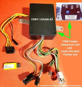 C3/C38) 1968 Cougar Sequencer Sequential Turn Signal kit and Electronic Flasher - Foto 1 di 2