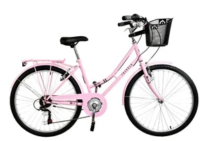 Ladies Heritage Bike w/Basket 17" Frame 26" Wheel 6 Speed Aurai Trekker Pink - Picture 1 of 1