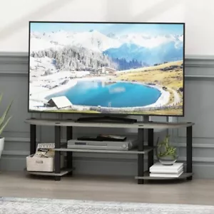 Small Corner TV Stand Console Entertainment Center For 42 inch Living Room Gray - Picture 1 of 5