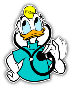 Donald Duck Doctor Cartoon Car Bumper Sticker Decal 5''x 4''