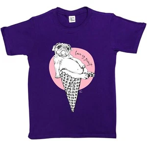 1 Tee Kinder Mädchen Love is Sweet Mops Eis T-Shirt - Bild 1 von 15
