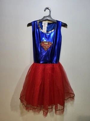 Supergirl Costume Girls Large Dress DC Comics Halloween Blue Red Superhero - Image 1 of 2