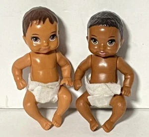 Barbie Skipper Babysitter Inc Baby Babies Doll Ethnic African American Lot of 2 - Picture 1 of 10