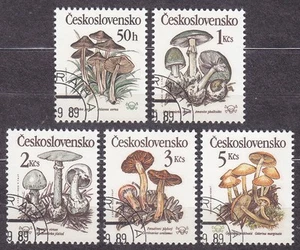 CZECHOSLOVAKIA 1989 SC#2758/62 USED set, Poisonous mushrooms. - Imagen 1 de 1