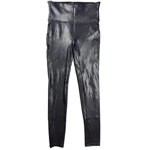 Leggings Spanx Imitación Cuero Negros Cintura Alta Elastizados Mujer Medianos - Imagen 1 de 9