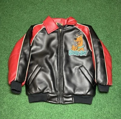 Chaqueta retro vintage de los 90 Scooby Doo 1999 dibujos animados para niños 5 imitación cuero  Foto 1 de 4