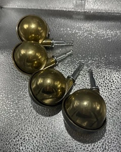 4 Vintage Mid Century Modern Shepherd Roller Ball Caster Wheel Gold Color - Picture 1 of 13