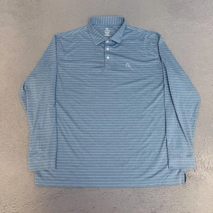RHOBACK Polo Mens Size XXXL Blue Striped Long Sleeve - Picture 1 of 8