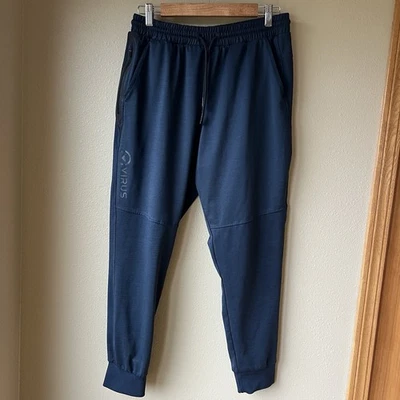 Virus IconX2 Joggers Sweatpants Mens L Navy Athleisure Training Gym - Image 1 of 4