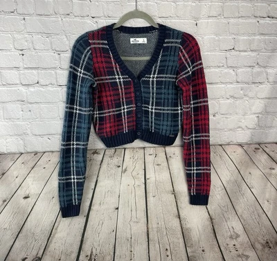 Hollister Size Small Cropped Cardigan Button Sweater Preppy Academia - Image 1 of 4