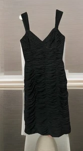 PAPELL BOUTIQUE Evening Womens Sheath Dress Sz 8 Black Beaded Lace Fitted - Picture 1 of 15