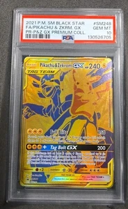 TARJETA POKEMON PIKACHU & ZEKROM GX 248 BLACK STAR PROMO GRADUADA PSA 10 GEMA COMO NUEVA - Imagen 1 de 3
