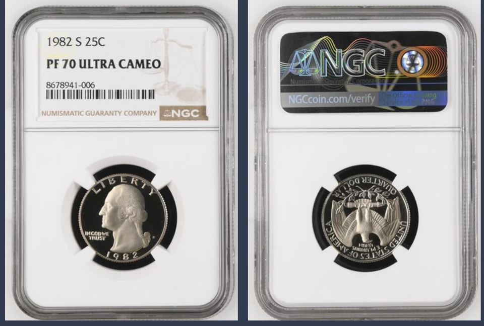 1982 S NGC PF70 Ultra Cameo Clad Proof Washington Quarter 25c *FRESH SLAB* - Image 1 of 1