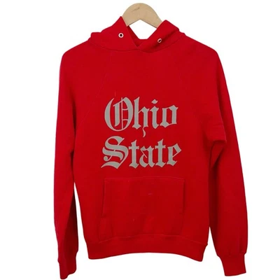 Sudadera con Capucha De Colección Ohio State Roja Mediana NCAA Fútbol Suave Años 80 19" p2p Unisex Foto 1 de 4