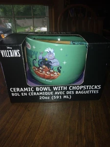 Disney Villains Ursula 20 Unzen Ramen Keramik SCHALE MIT ESSSTÄBCHEN NEU - Bild 1 von 7