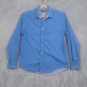 Tommy Hilfiger Mens Shirt Medium Long Sleeve Blue - Picture 1 of 6
