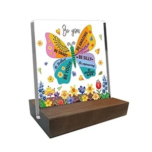 Inspirational Gifts for Women Acrylic Desk Plaque Butterfly Motivational Sign - Picture 1 of 8