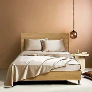 100% Momme Four-piece Set Of Luxury Silk Bedding Sheets and Fitted Sheets - Picture 1 of 15