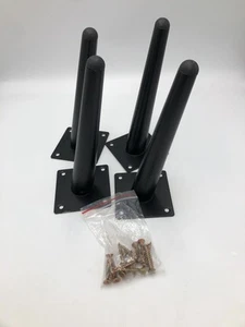 Set Gambe per Mobili in Metallo, Antiscivolo, Nero, 20cm, Moderno, Ricambi Fai da Te - Foto 1 di 6
