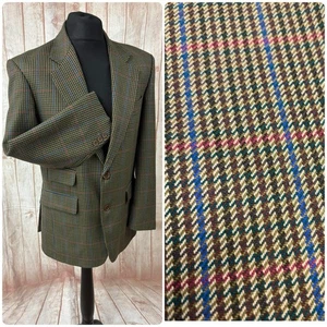 Mens Tweed Jacket Blazer Wool Scottish Woolens Green Country Greenwoods 42 S - Picture 1 of 19