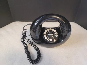 Black Handbag Telephone Retro Touchtone Donut Phone 1970s Style - Picture 1 of 8