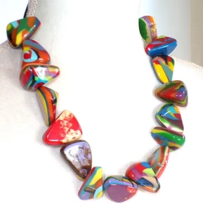 Sobral Kandinsky Anton Vibrant Hues Statement Bead Artist Made Necklace - Picture 1 of 7