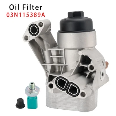 03N115389A Oil Filter Housing Oil Cooler For Audi Seat Skoda VW 1.6 2.0 TDI A6 - Image 1 of 4